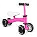 Bicicleta Infantil de Equilíbrio Rosa com 4 Rodas e Sem Pedal – Bike Infantil para Coordenação Motora e Primeiros Passos - Acima de 12 meses