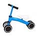 Bicicleta Infantil de Equilíbrio Azul com 4 Rodas e Sem Pedal – Bike Infantil para Coordenação Motora e Primeiros Passos - Acima de 12 meses