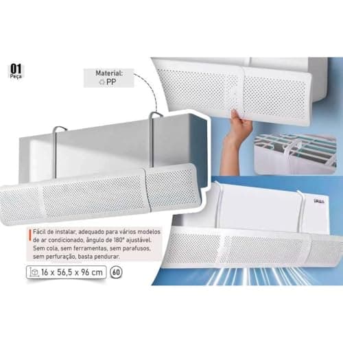 Defletor de Ar Condicionado Ajustável 180° Branco – Direcionador de Fluxo de Ar Universal sem Furação para Ar-Condicionado Split — imagem 7