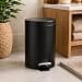 Lixeira 3L com Pedal Redonda Preta Fosca para Banheiro, Cozinha, Escritório e Lavanderia – Design Moderno, Tampa com Fechamento Suave e Fácil Limpeza — imagem 8