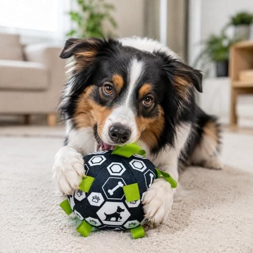 Bola de Pelúcia para Pets com Sino e Alças – Brinquedo Interativo para Cães e Gatos Preto e Verde — imagem 6