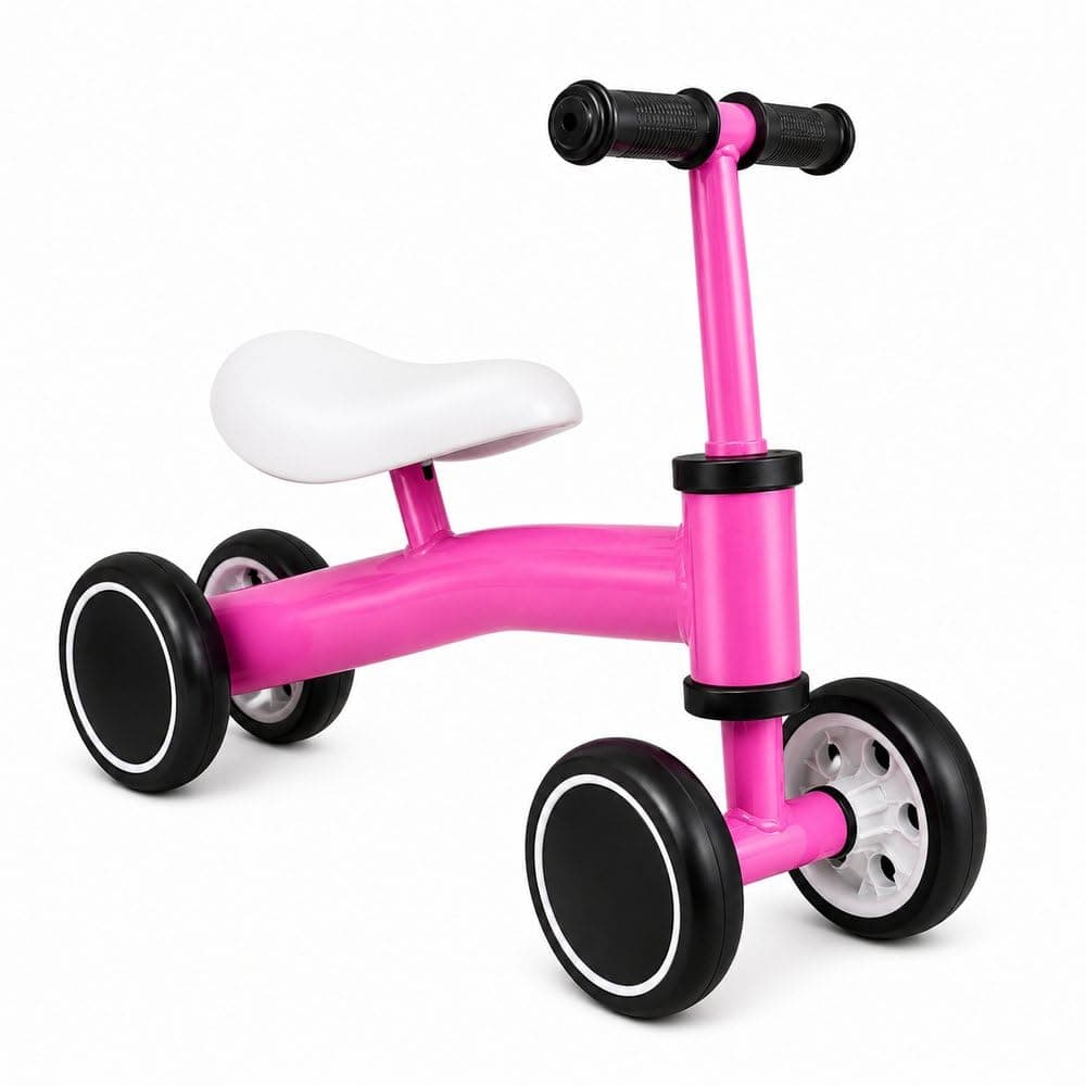 Bicicleta Infantil de Equilíbrio Rosa com 4 Rodas e Sem Pedal – Bike Infantil para Coordenação Motora e Primeiros Passos - Acima de 12 meses — imagem 3