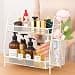 Organizador Multiuso Aramado Branco com 2 Andares e Cesto Lateral – Prateleira de Bancada para Banheiro, Cozinha e Cosméticos — imagem 8