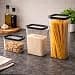 Kit 3 Potes Herméticos Transparentes com Tampa Preta – Organizadores para Mantimentos, Cozinha e Despensa em Tamanhos Variados — imagem 8