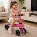 Bicicleta Infantil de Equilíbrio Rosa com 4 Rodas e Sem Pedal – Bike Infantil para Coordenação Motora e Primeiros Passos - Acima de 12 meses — imagem 8