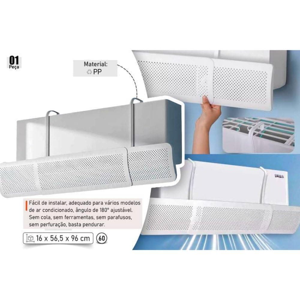 Defletor de Ar Condicionado Ajustável 180° Branco – Direcionador de Fluxo de Ar Universal sem Furação para Ar-Condicionado Split — imagem 4