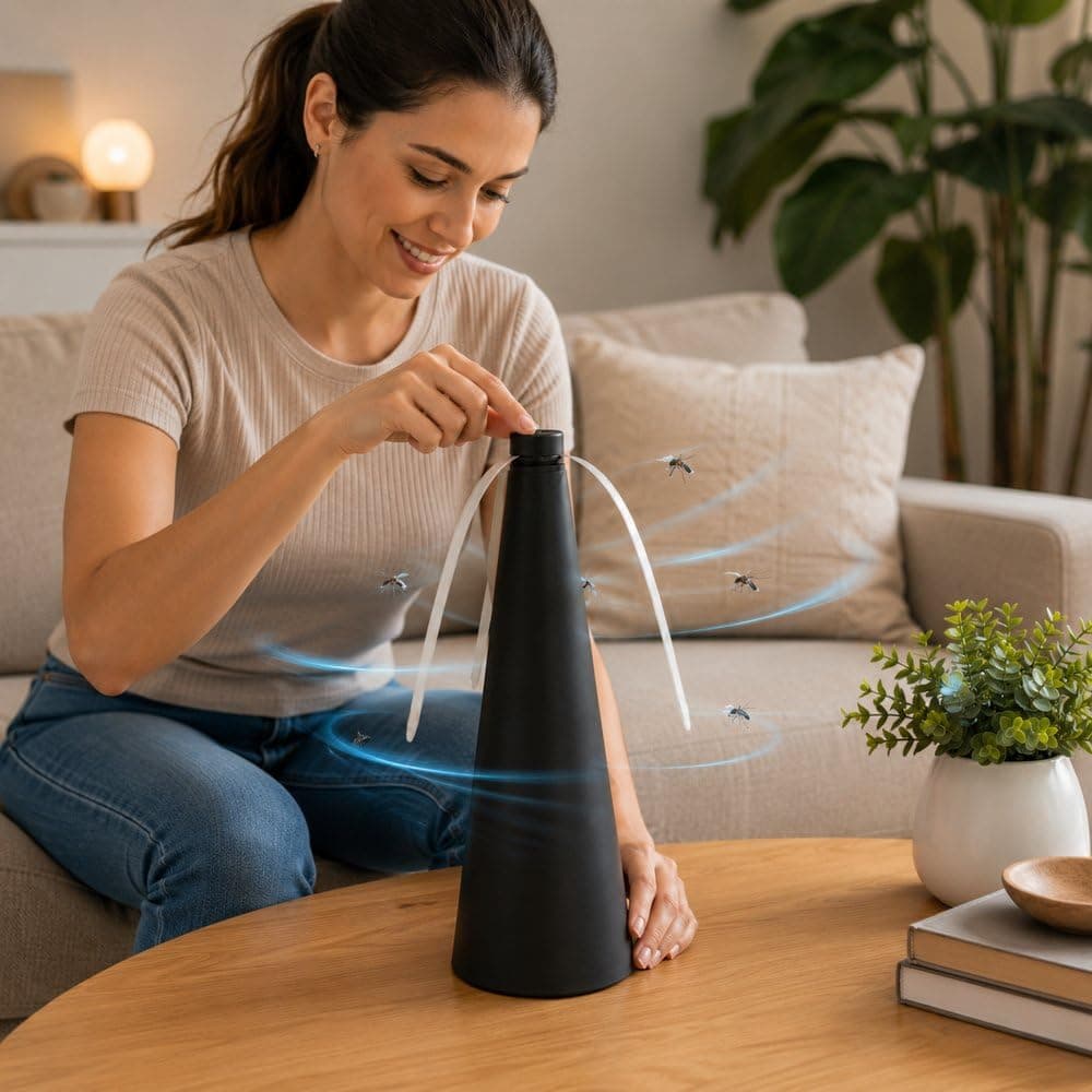 Ventilador Repelente de Mosquitos e Moscas para Mesa – Repelidor de Insetos com Pás Flexíveis Refletivas, Silencioso, Ideal para Churrasco, Cozinha, Área Gourmet, Restaurante e Camping — imagem 4